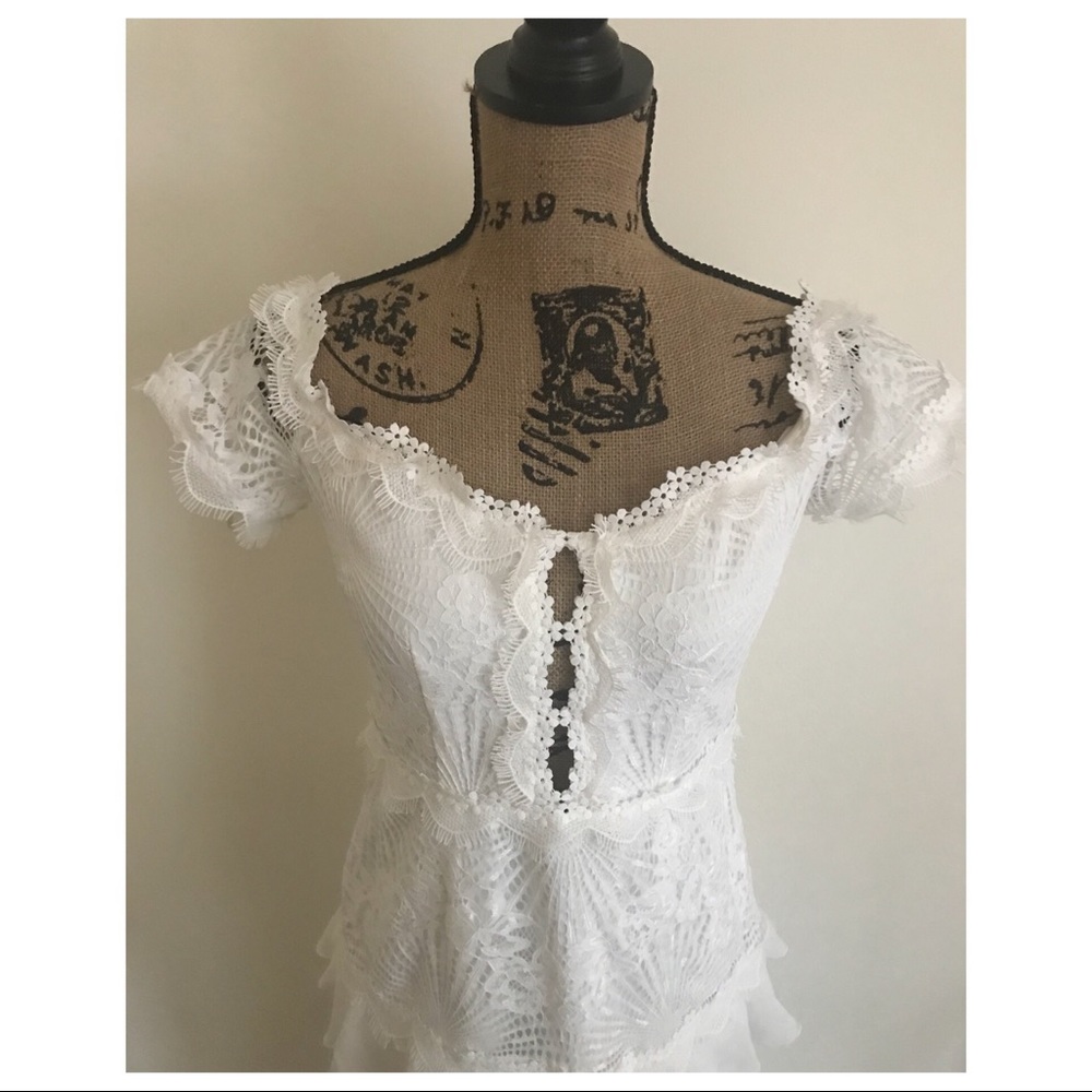 FOXIEDOX OFF THE SHOULDER RUFFLE TIER MAXI GOWN - Picture 5 of 7